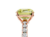 Rose gold Fancy Yellow Asscher Cut Diamond Pavé Solitaire Engagement Ring with Four-Prong Setting_38