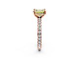 Rose gold Fancy Yellow Asscher Cut Diamond Pavé Solitaire Ring with Round Band and Prong Setting_14