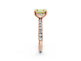 Rose gold Fancy Yellow Asscher Cut Diamond Pave Band Solitaire Ring with Four-Prong Setting_19