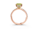 Rose gold Fancy Yellow Asscher Cut Diamond Pave Band Solitaire Ring with Four-Prong Setting_20