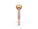 Rose gold Fancy Yellow Asscher  Cut Diamond Pave Band with Four-Prong Setting_35