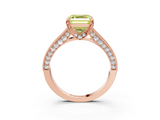 Rose gold Fancy Yellow Asscher  Cut Diamond Pave Band with Four-Prong Setting_36