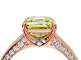 Rose gold Fancy Yellow Asscher  Cut Diamond Pave Band with Four-Prong Setting_37