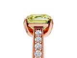 Rose gold Fancy Yellow Asscher  Cut Diamond Pave Band with Four-Prong Setting_38