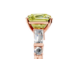 Rose gold Fancy Yellow Asscher  Cut Diamond Ring with Baguette Side Stones, Channel Set Band, and Four-Prong Setting_22