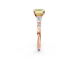 Rose gold Fancy Yellow Asscher  Cut Diamond Ring with Baguette Side Stones, Channel Set Band, and Four-Prong Setting_27