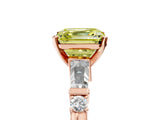 Rose gold Fancy Yellow Asscher  Cut Diamond Ring with Baguette Side Stones, Channel Set Band, and Four-Prong Setting_30