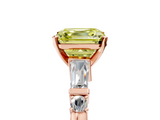 Rose gold Fancy Yellow Asscher  Cut Diamond Ring with Baguette Side Stones, Channel Set Band, and Four-Prong Setting_5