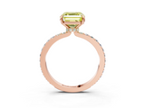 Rose gold Fancy Yellow Asscher  Cut Diamond Ring with Pavé Band and Four-Prong Setting_20