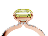 Rose gold Fancy Yellow Asscher  Cut Diamond Ring with Pavé Band and Four-Prong Setting_21