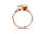 Rose gold Fancy Yellow Asscher Cut Diamond Ring with Side Stones and Four-Prong Setting_61