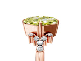 Rose gold Fancy Yellow Asscher Cut Diamond Ring with Side Stones and Four-Prong Setting_63