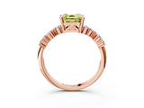 Rose gold Fancy Yellow Asscher Cut Diamond Scattered Round Accent Ring with Prong Setting_15