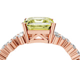 Rose gold Fancy Yellow Asscher Cut Diamond Scattered Round Accent Ring with Prong Setting_16