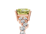 Rose gold Fancy Yellow Asscher Cut Diamond Scattered Round Accent Ring with Prong Setting_17