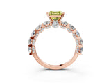 Rose gold Fancy Yellow Asscher Cut Diamond Side Stone Engagement Ring with Four-Prong Setting_39