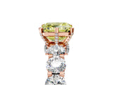 Rose gold Fancy Yellow Asscher Cut Diamond Side Stone Engagement Ring with Four-Prong Setting_41