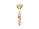 Rose gold Fancy Yellow Asscher Cut Diamond Solitaire Engagement Ring with Cathedral Setting and Four-Prong Mount_26