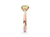 Rose gold Fancy Yellow Asscher Cut Diamond Solitaire Engagement Ring with Cathedral Setting and Four-Prong Mount_32