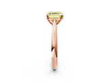 Rose gold Fancy Yellow Asscher Cut Diamond Solitaire Engagement Ring with Cathedral Setting and Four-Prong Mount_36
