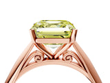 Rose gold Fancy Yellow Asscher Cut Diamond Solitaire Engagement Ring with Cathedral Setting and Four-Prong Mount_38