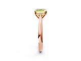 Rose gold Fancy Yellow Asscher Cut Diamond Solitaire Engagement Ring with Cathedral Setting and Four-Prong Mount_74