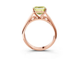Rose gold Fancy Yellow Asscher Cut Diamond Solitaire Engagement Ring with Cathedral Setting and Four-Prong Mount_75