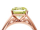 Rose gold Fancy Yellow Asscher Cut Diamond Solitaire Engagement Ring with Cathedral Setting and Four-Prong Mount_76