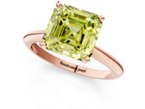 Rose gold Fancy Yellow Asscher Cut Diamond Solitaire Engagement Ring with Classic Band and Four-Prong Setting_35