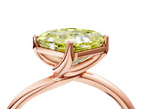 Rose gold Fancy Yellow Asscher Cut Diamond Solitaire Engagement Ring with Four-Prong Setting and Classic Band_59