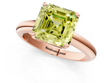 Rose gold Fancy Yellow Asscher Cut Diamond Solitaire Engagement Ring with Round Band and Four-Prong Setting_95