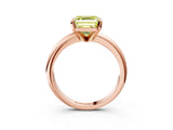 Rose gold Fancy Yellow Asscher Cut Diamond Solitaire Engagement Ring with Round Band and Four-Prong Setting_97