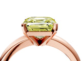 Rose gold Fancy Yellow Asscher Cut Diamond Solitaire Engagement Ring with Round Band and Four-Prong Setting_98
