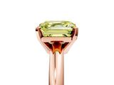 Rose gold Fancy Yellow Asscher Cut Diamond Solitaire Engagement Ring with Round Band and Four-Prong Setting_99