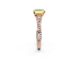 Rose gold Fancy Yellow Asscher Cut Diamond Solitaire Engagement Ring with Twisted Pavé Band and Four-Prong Setting_52