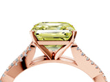 Rose gold Fancy Yellow Asscher Cut Diamond Solitaire Engagement Ring with Twisted Pavé Band and Four-Prong Setting_54