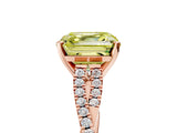 Rose gold Fancy Yellow Asscher Cut Diamond Solitaire Engagement Ring with Twisted Pavé Band and Four-Prong Setting_55
