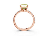 Rose gold Fancy Yellow Asscher Cut Diamond Solitaire Pavé Engagement Ring with Round Band and Prong Setting_15