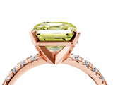 Rose gold Fancy Yellow Asscher Cut Diamond Solitaire Pavé Engagement Ring with Round Band and Prong Setting_16