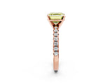 Rose gold Fancy Yellow Asscher Cut Diamond Solitaire Pavé Engagement Ring with Round Band and Prong Setting_86