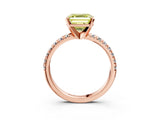 Rose gold Fancy Yellow Asscher Cut Diamond Solitaire Pavé Engagement Ring with Round Band and Prong Setting_87