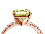 Rose gold Fancy Yellow Asscher Cut Diamond Solitaire Pavé Engagement Ring with Round Band and Prong Setting_88