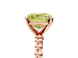 Rose gold Fancy Yellow Asscher Cut Diamond Solitaire Ring with Beaded Band and Prong Setting_47