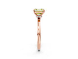 Rose gold Fancy Yellow Asscher Cut Diamond Solitaire Ring with Classic Band and Four-Prong Setting_2