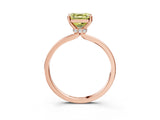 Rose gold Fancy Yellow Asscher Cut Diamond Solitaire Ring with Classic Band and Four-Prong Setting_3