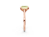 Rose gold Fancy Yellow Asscher Cut Diamond Solitaire Ring with Flower Prong Setting and Classic Band_103