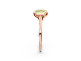 Rose gold Fancy Yellow Asscher Cut Diamond Solitaire Ring with Flower Prong Setting and Classic Band_14