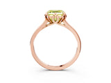 Rose gold Fancy Yellow Asscher Cut Diamond Solitaire Ring with Flower Prong Setting and Classic Band_15