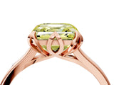 Rose gold Fancy Yellow Asscher Cut Diamond Solitaire Ring with Flower Prong Setting and Classic Band_40