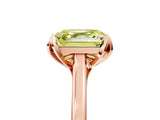 Rose gold Fancy Yellow Asscher Cut Diamond Solitaire Ring with Flower Prong Setting and Classic Band_41